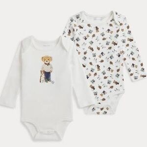 Ralph Lauren Polo Bear Cotton Bodysuit 2-pack